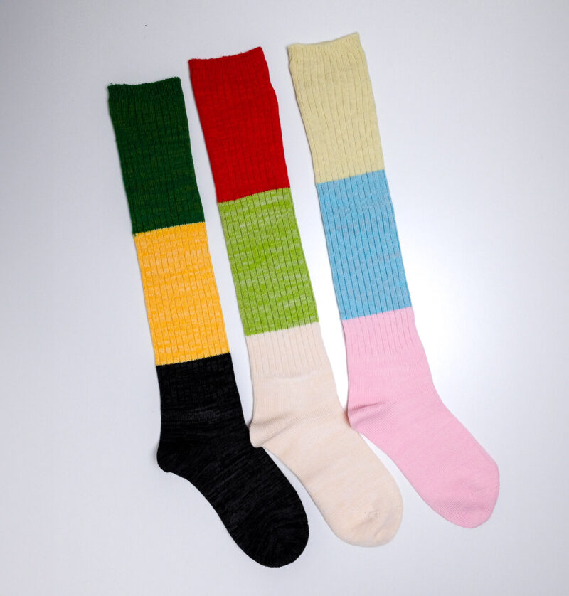 Three-Colour Calf Socks